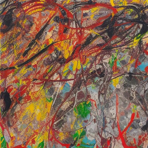 Abstract expressionist drip painting