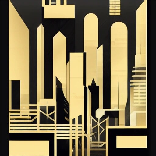 Art deco cityscape illustration