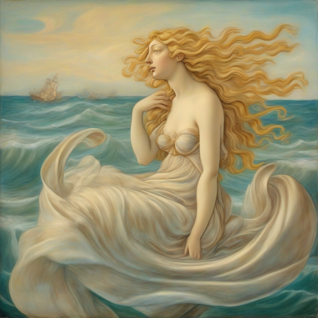 Birth of Venus style renaissance painting