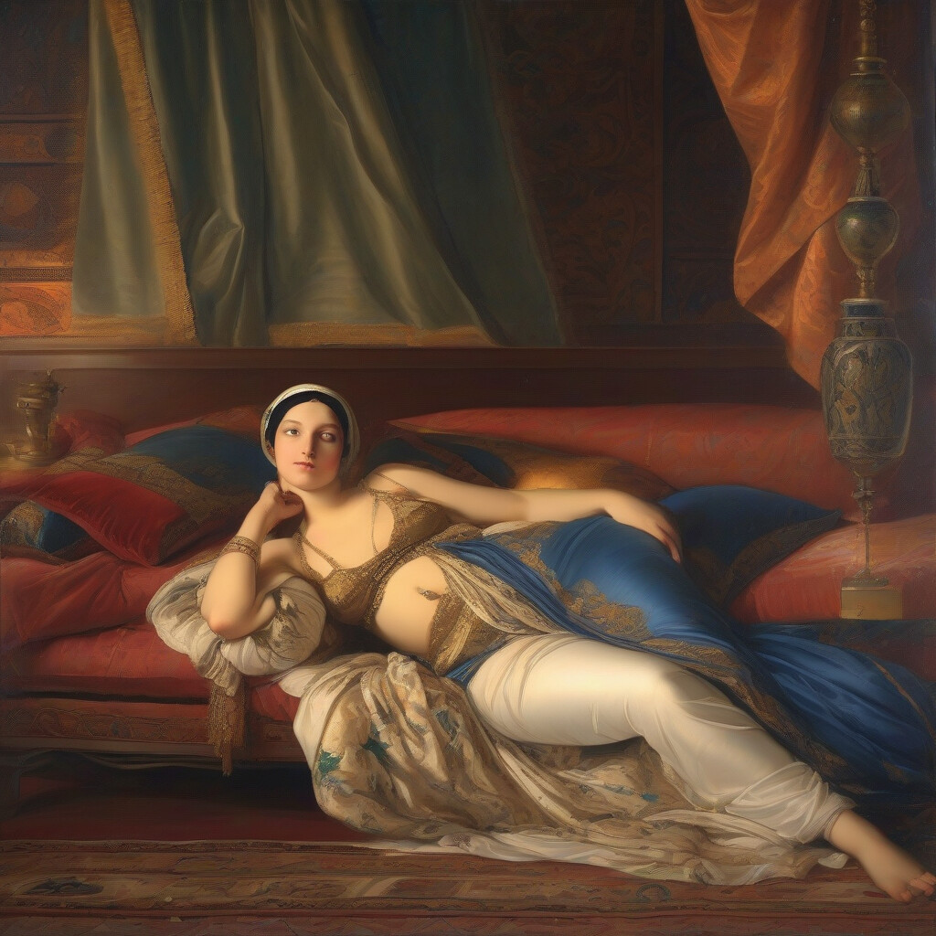 Odalisque reclining romantic painting