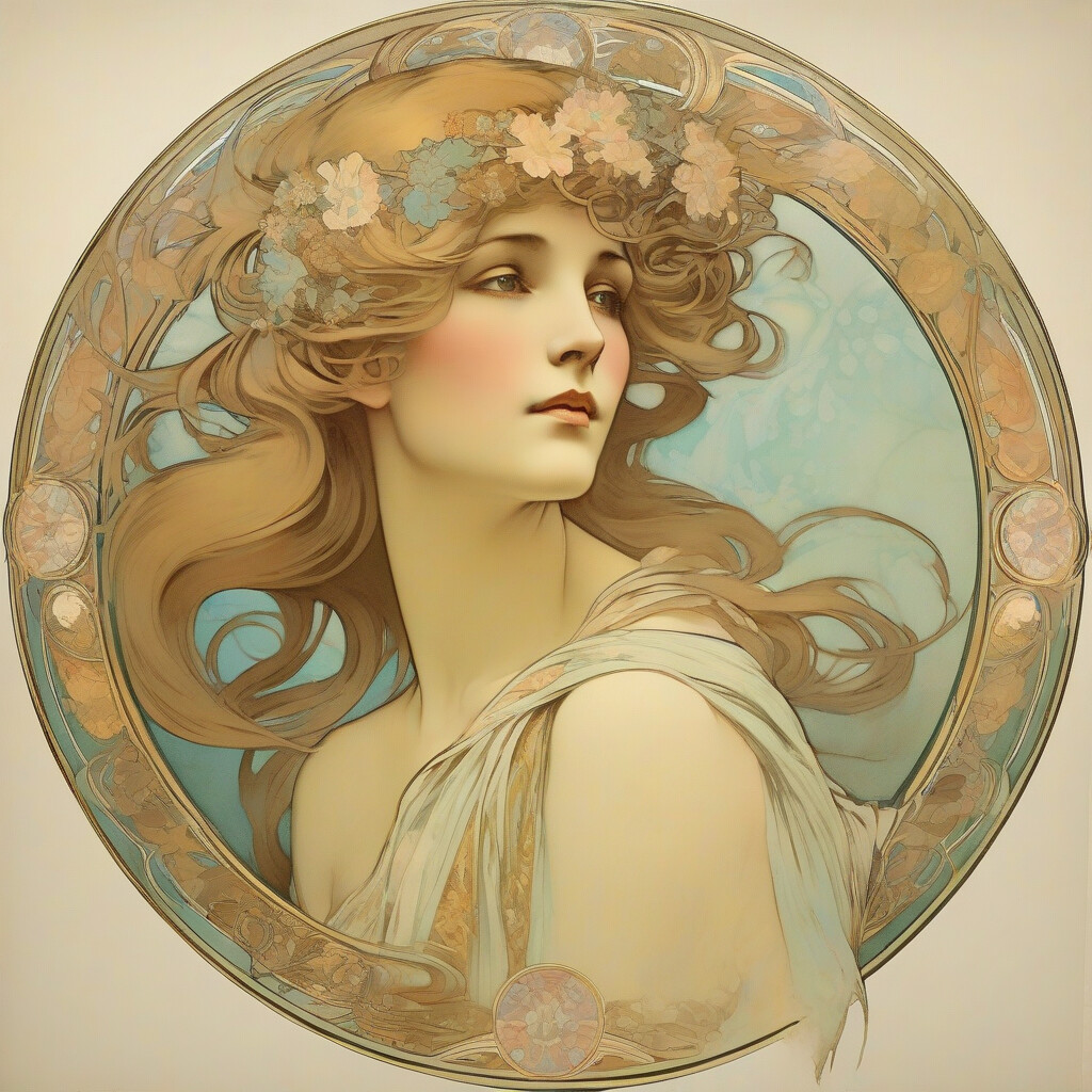 Mucha art nouveau decorative poster