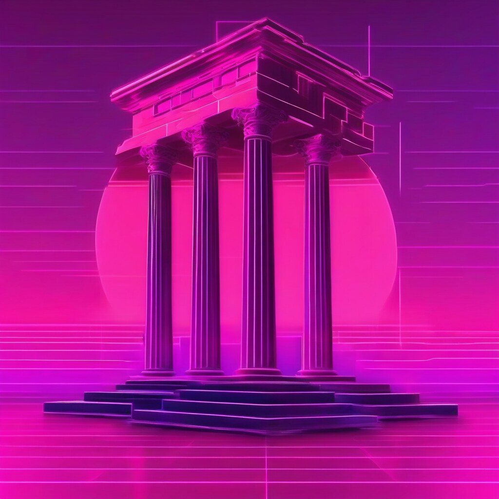 Synthwave retrowave aesthetic artwork