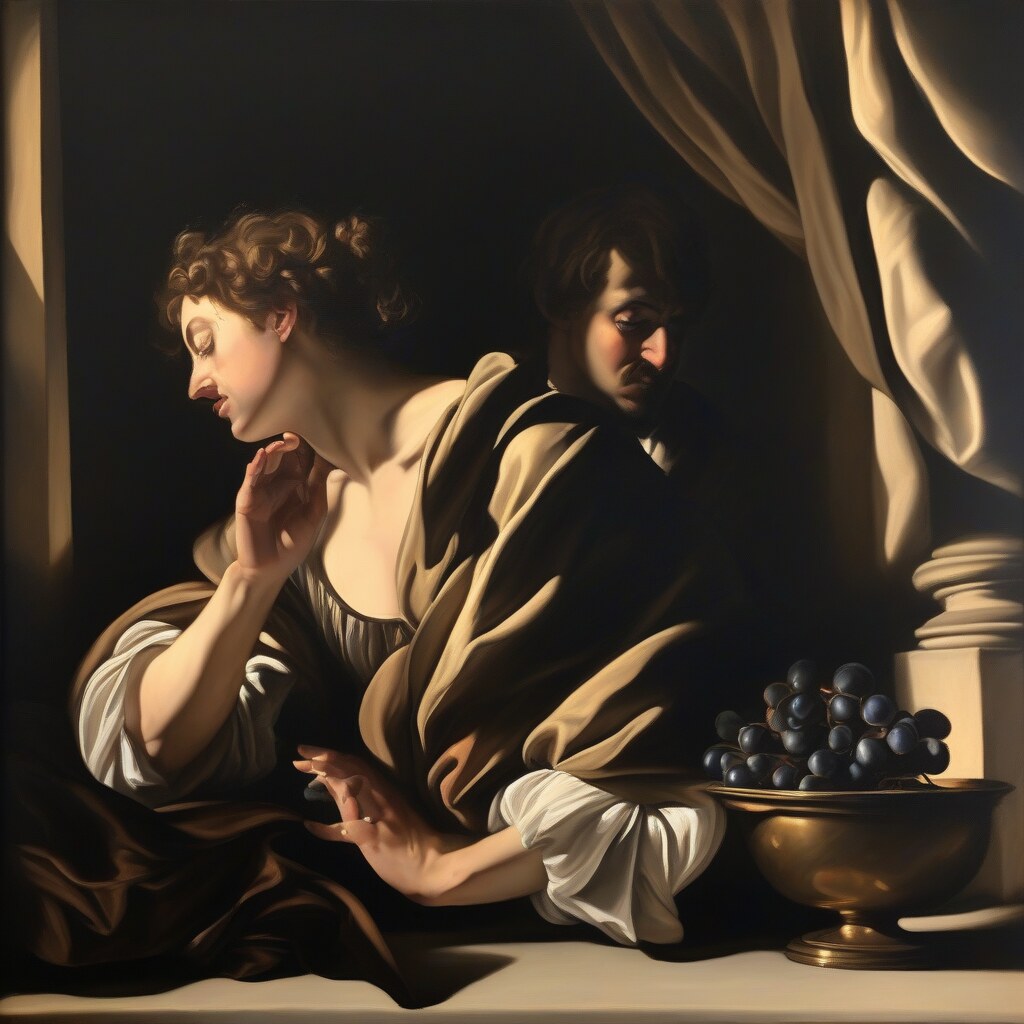 Chiaroscuro painting, Caravaggio inspired