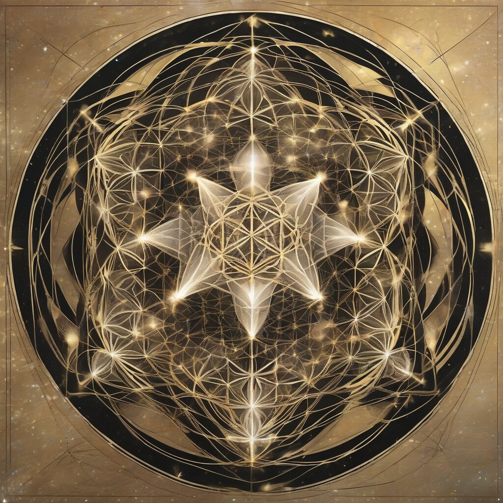 Sacred geometry portrait with mandala