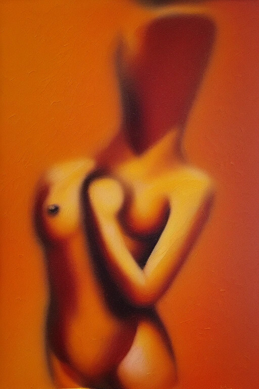 Abstract oil painting of female form