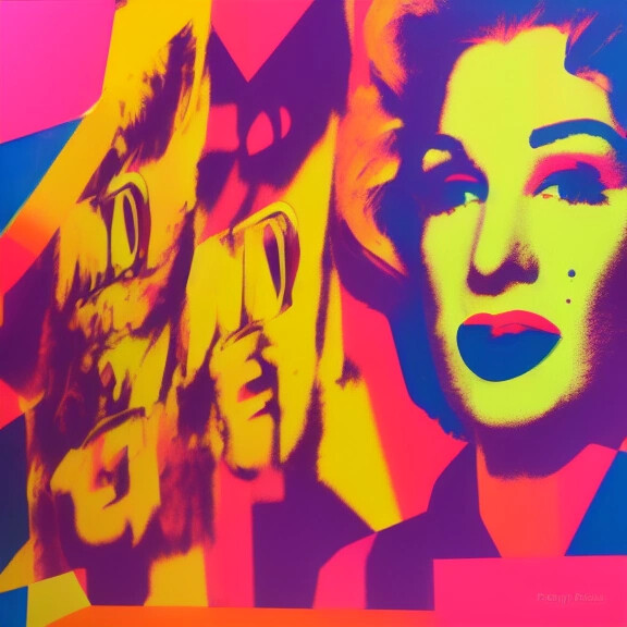 Pop art portrait in bold colors