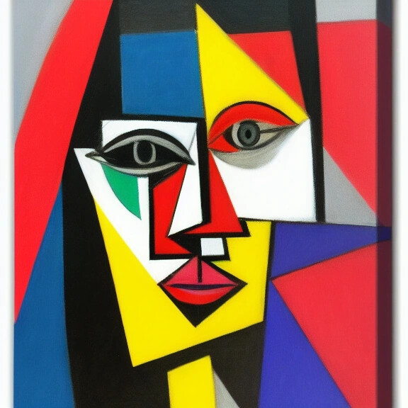 Cubist portrait in Picasso style
