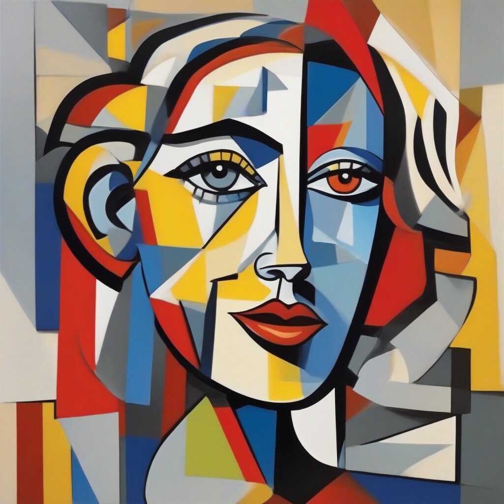 Cubist portrait inspired by Picasso