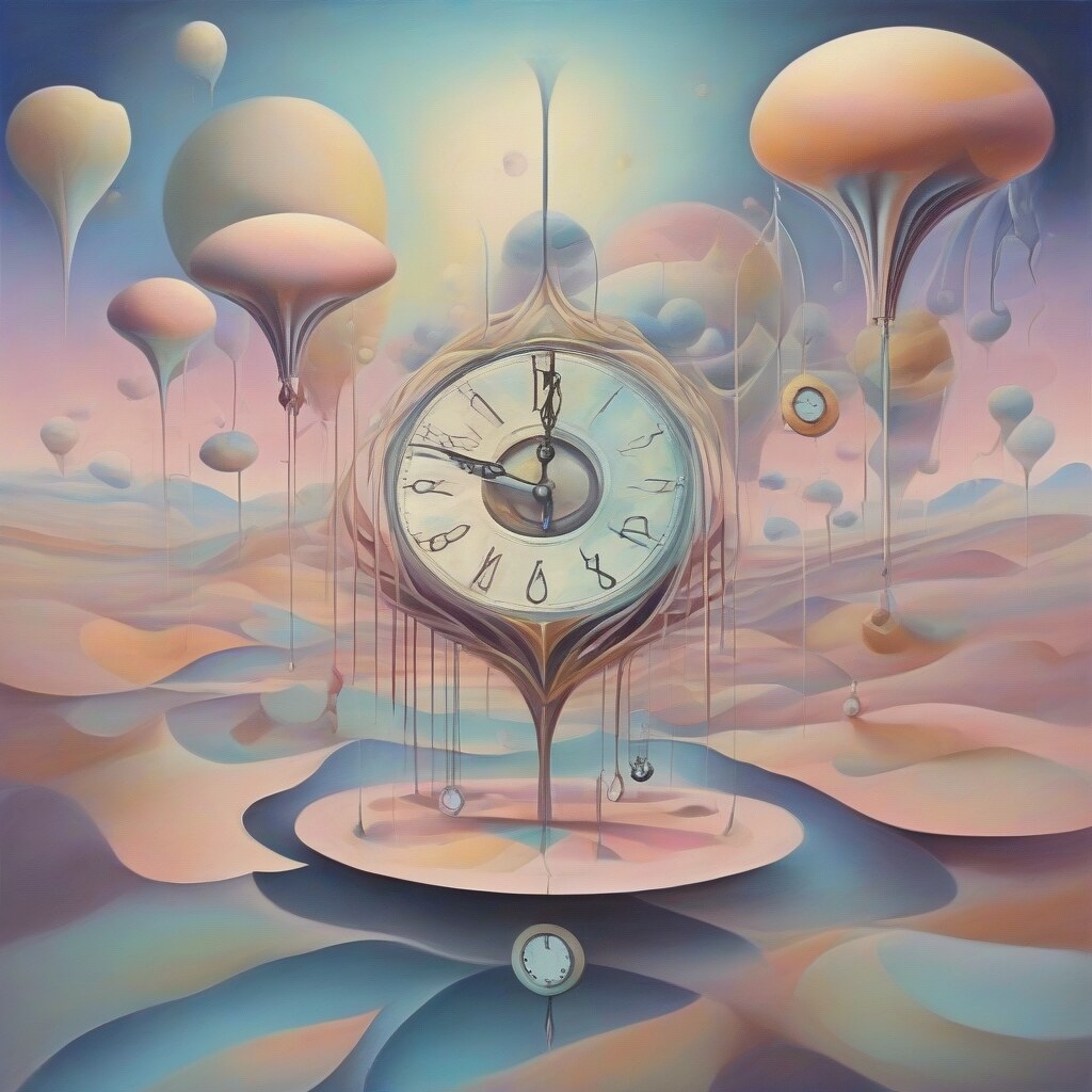 Dream weaver in surreal landscape