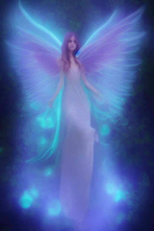 Ethereal forest fairy with glowing wings