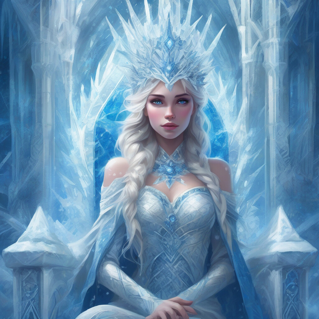 Ice queen in frozen palace