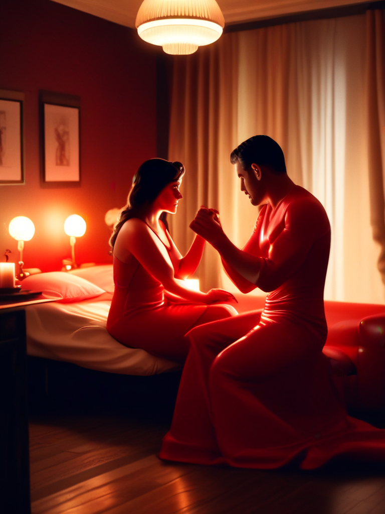 AI-generated femdom image