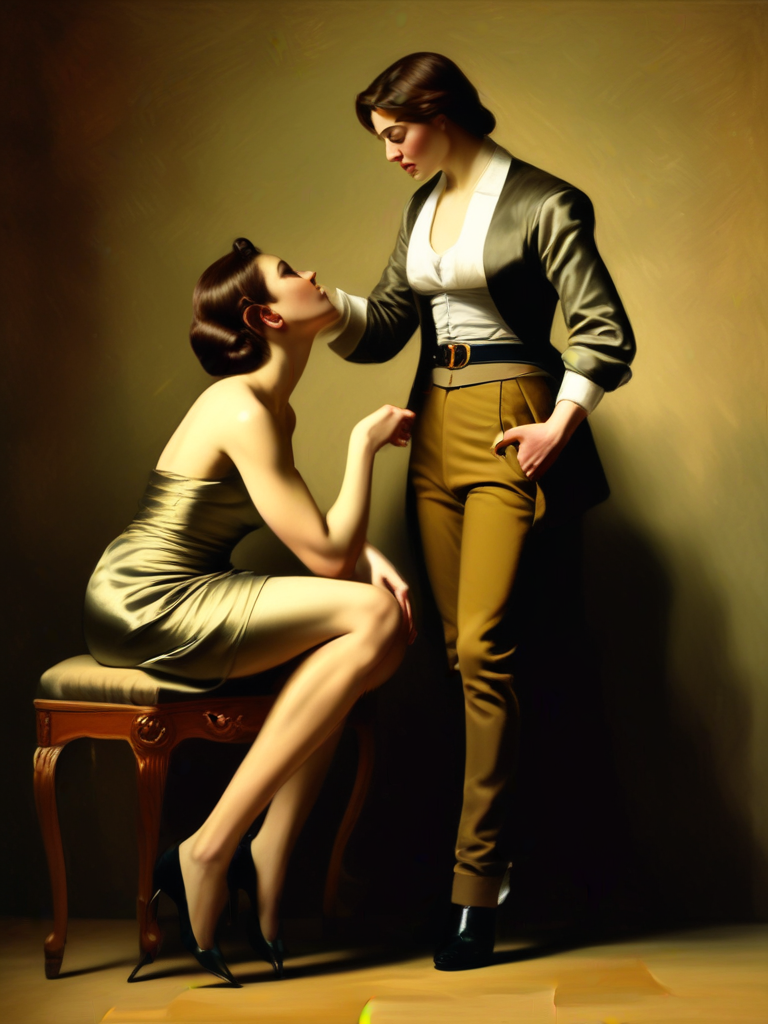 AI-generated femdom image