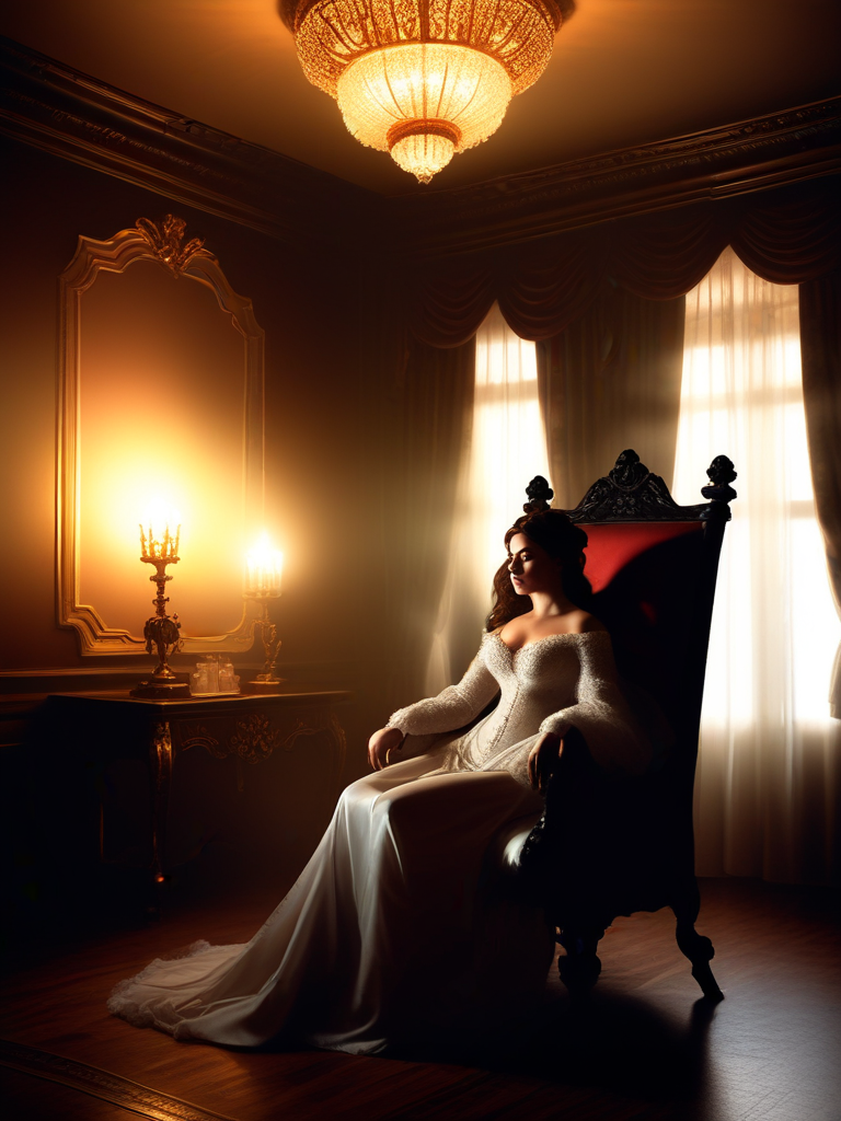 AI-generated femdom image