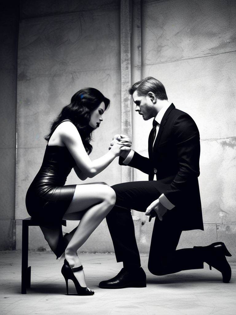 AI-generated femdom image