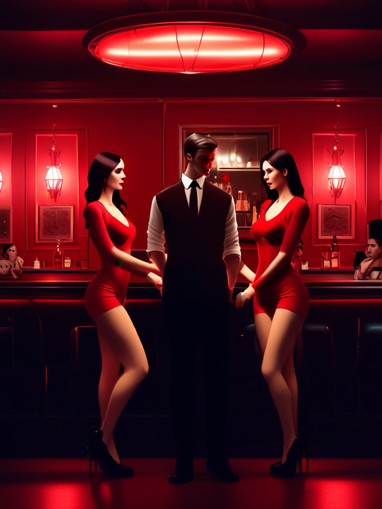 AI-generated femdom image