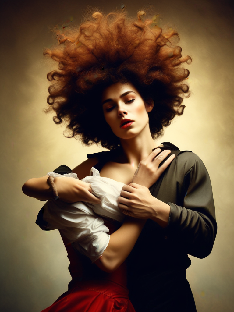 AI-generated femdom image