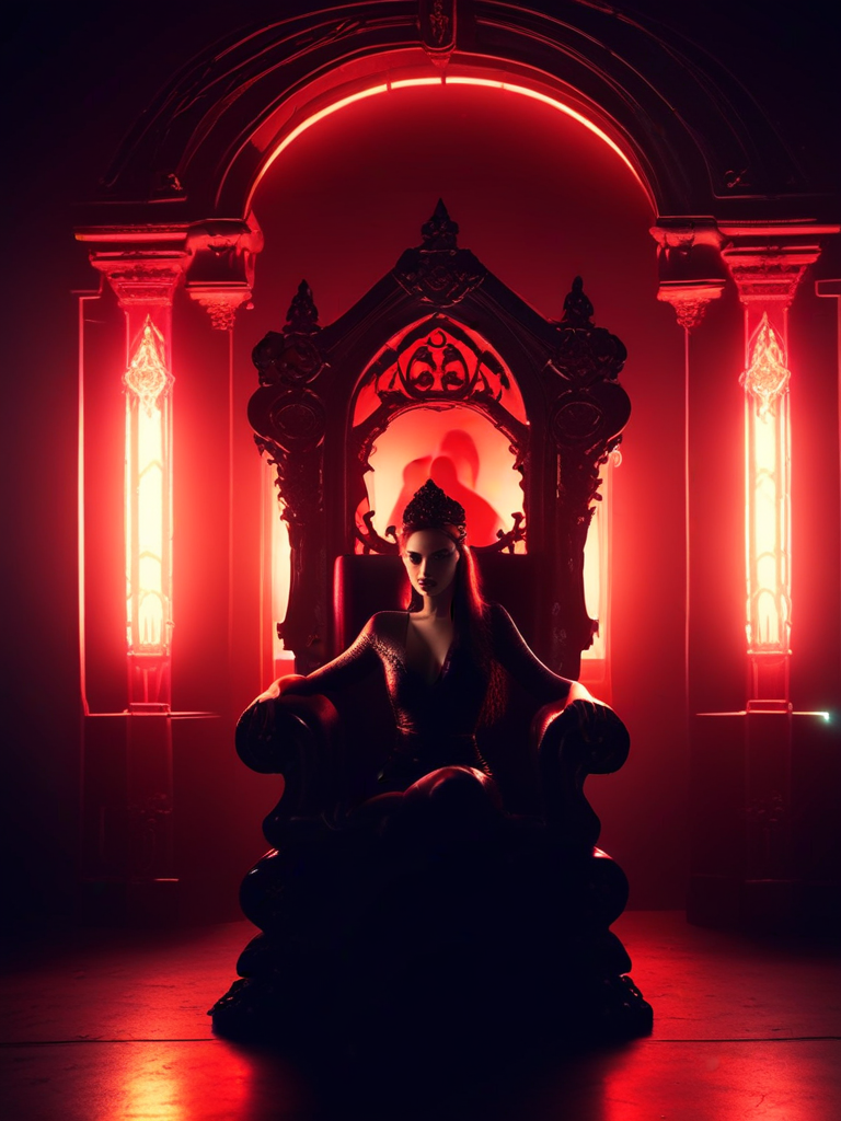 AI-generated femdom image