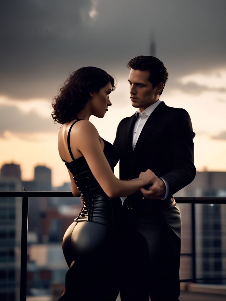 AI-generated femdom image