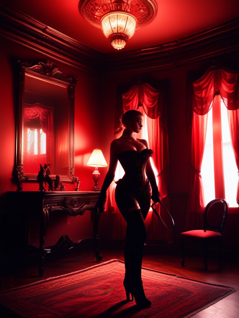 AI-generated femdom image