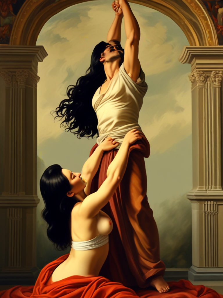 AI-generated femdom image