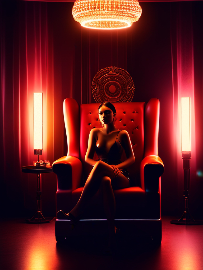 AI-generated femdom image