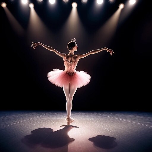 Ballet dancer in spotlight performance