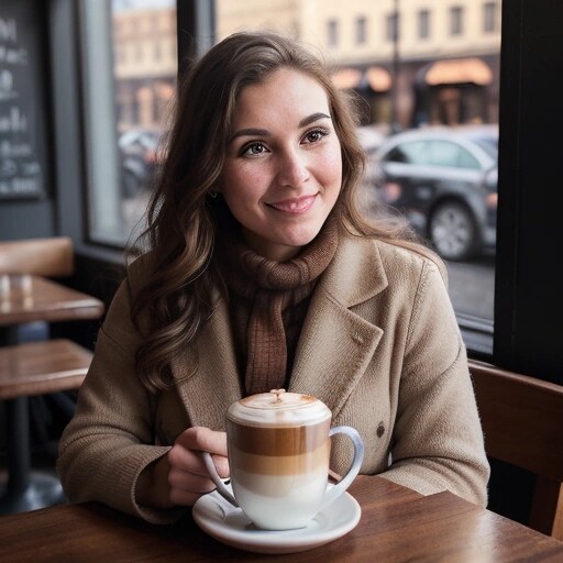 Cozy coffee shop portrait