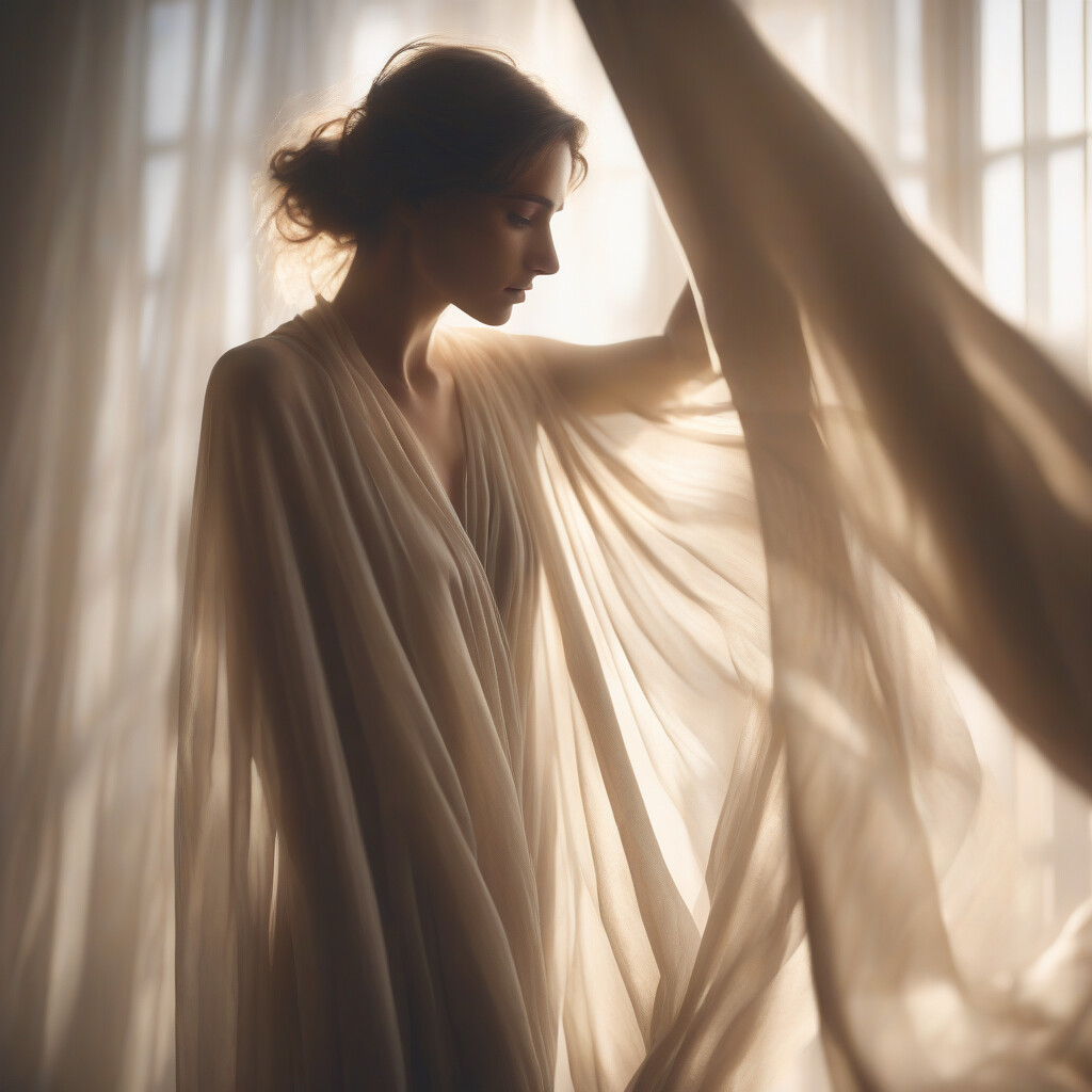 Ethereal draped figure photography