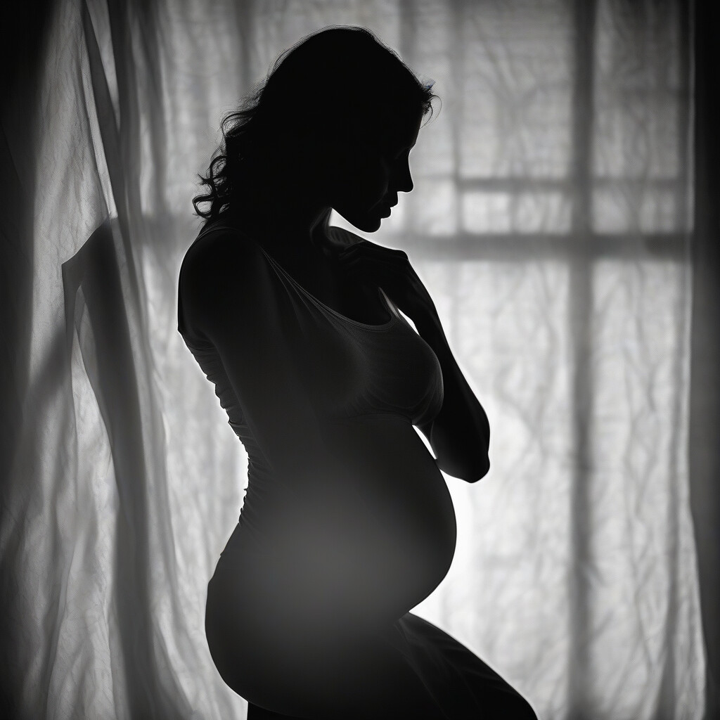 Artistic maternity silhouette