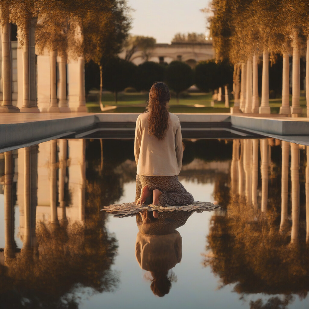 Mirror reflection pool photography