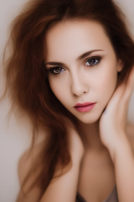 Photorealistic portrait with soft studio lighting