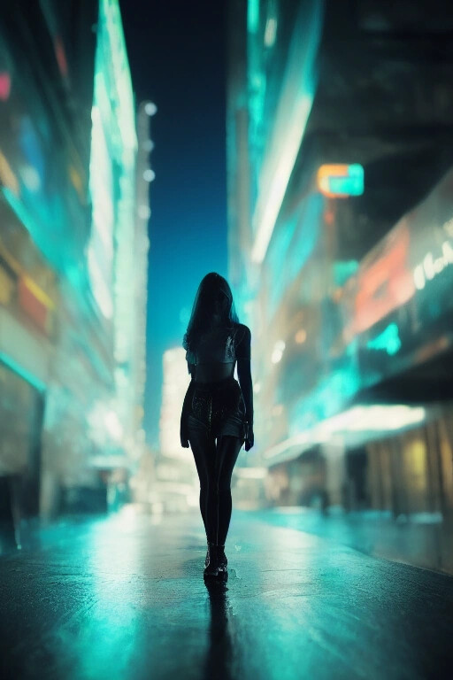 Cyberpunk portrait with neon lighting