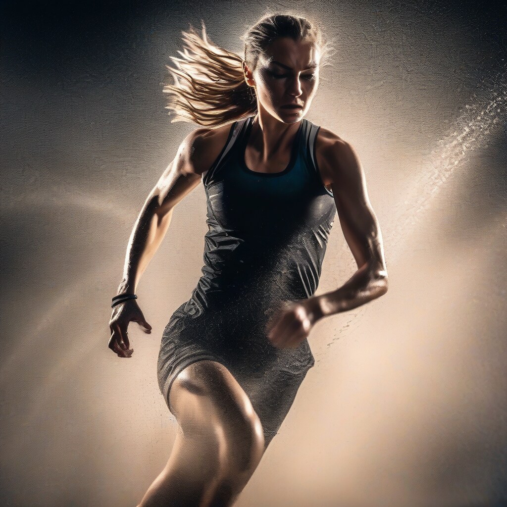 Athletic portrait in dynamic motion