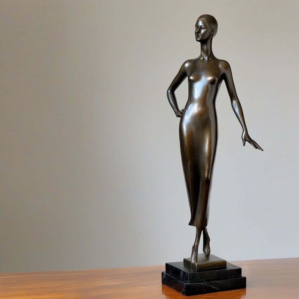 Art Deco bronze female figure