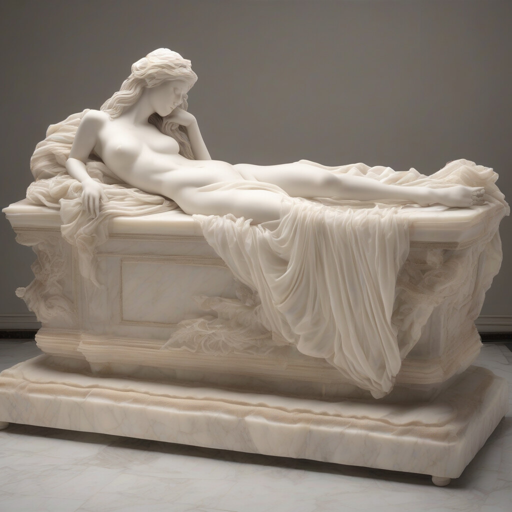 Sleeping beauty marble sculpture