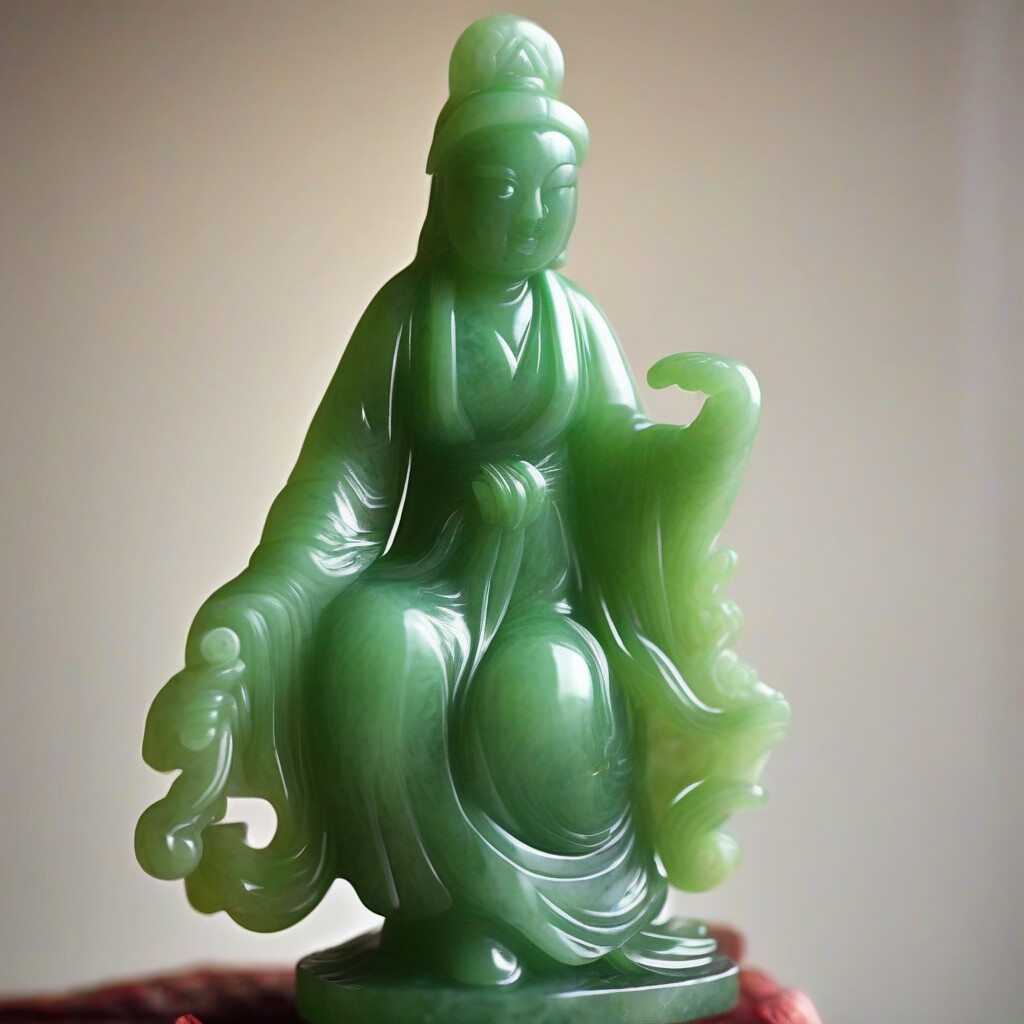 Jade carved Chinese goddess figurine