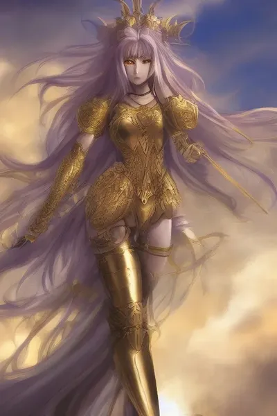 Anime warrior princess in ornate armor