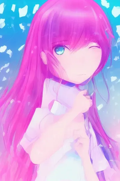 Kawaii anime illustration in pastel colors