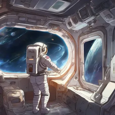 Anime space explorer astronaut