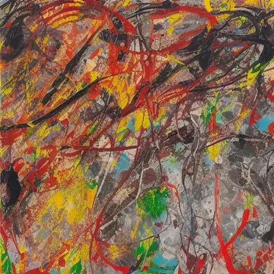 Abstract expressionist drip painting