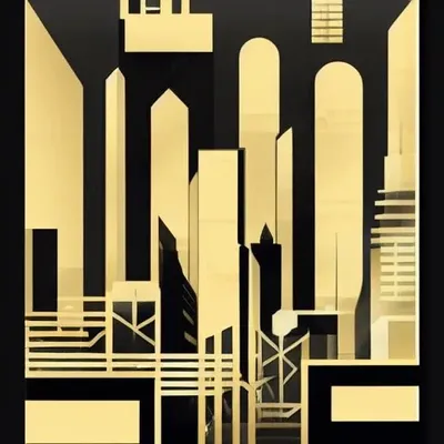 Art deco cityscape illustration