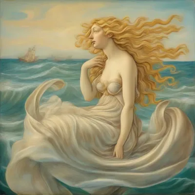 Birth of Venus style renaissance painting