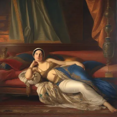 Odalisque reclining romantic painting