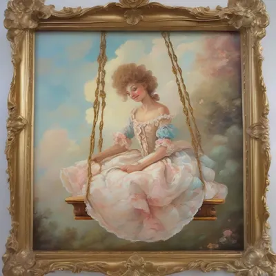 Rococo swing painting Fragonard style