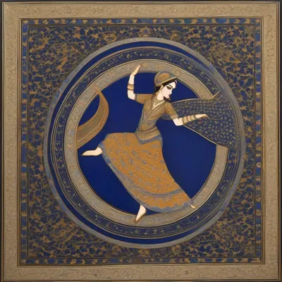 Persian miniature painting dancer