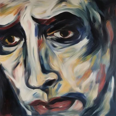 Expressionist portrait, Munch inspired