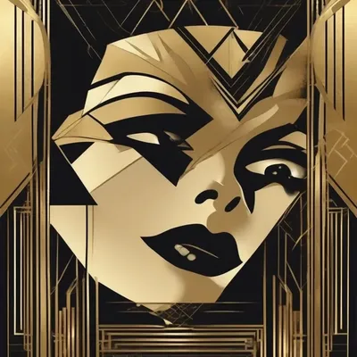 Art deco poster portrait, 1930s style