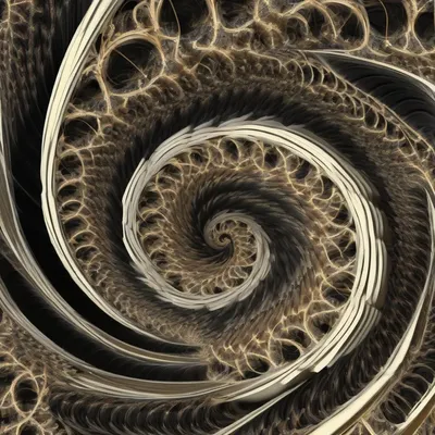 Fractal art portrait with Fibonacci spiral