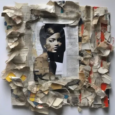 Mixed media collage portrait